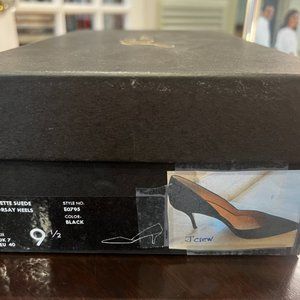 J Crew Black Suede Heels Size 9.5